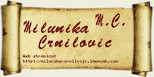 Milunika Crnilović vizit kartica